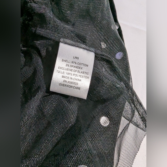 Black Poppy Black & Silver Polkadot Strapless Mini Cocktail Dress. Size: Large - Picture 9 of 11